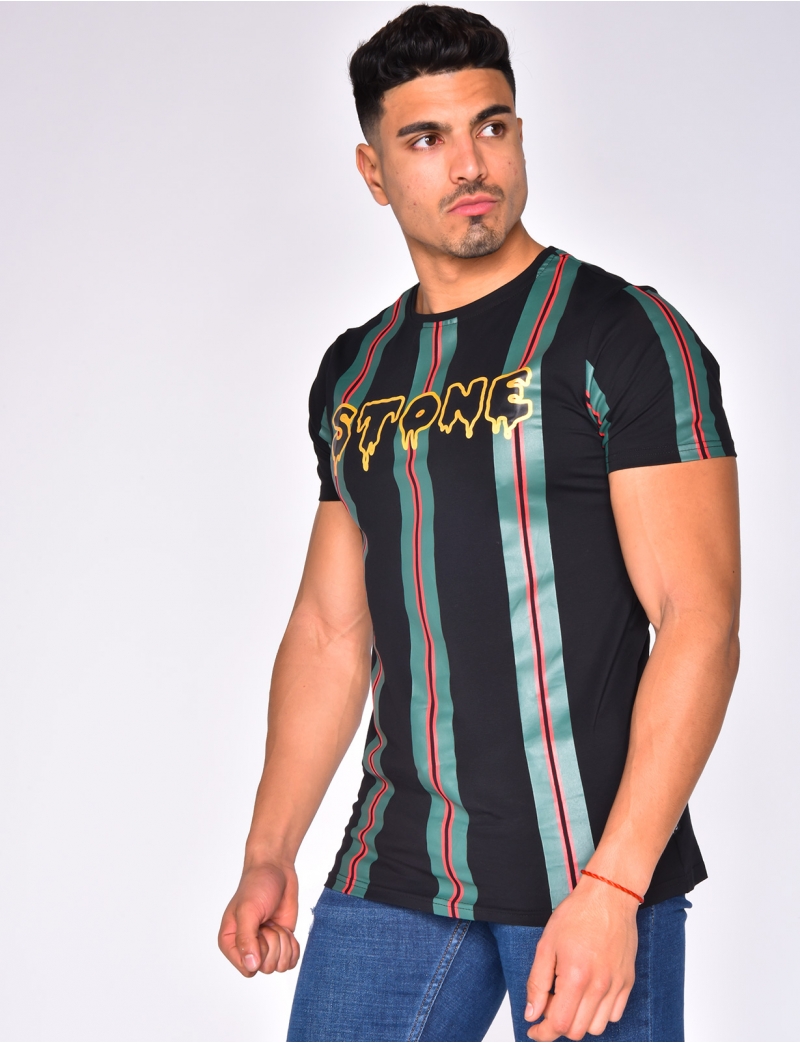 'STONE' T-shirt with Stripes - Jeans Industry
