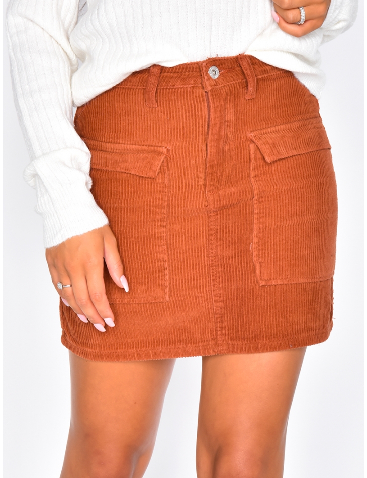 Velvet Skirt with Pockets