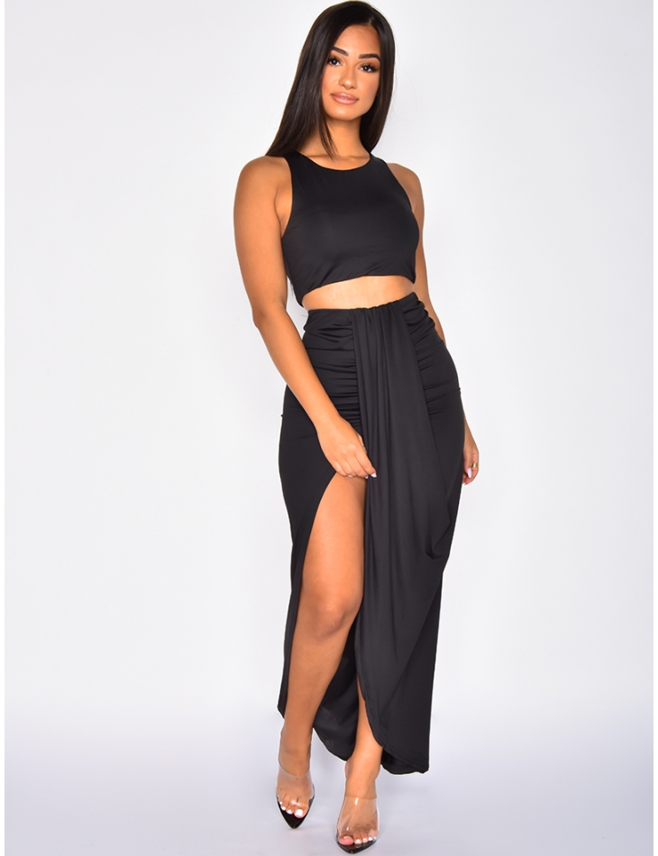 Long Skirt and Crop Top Co-ord