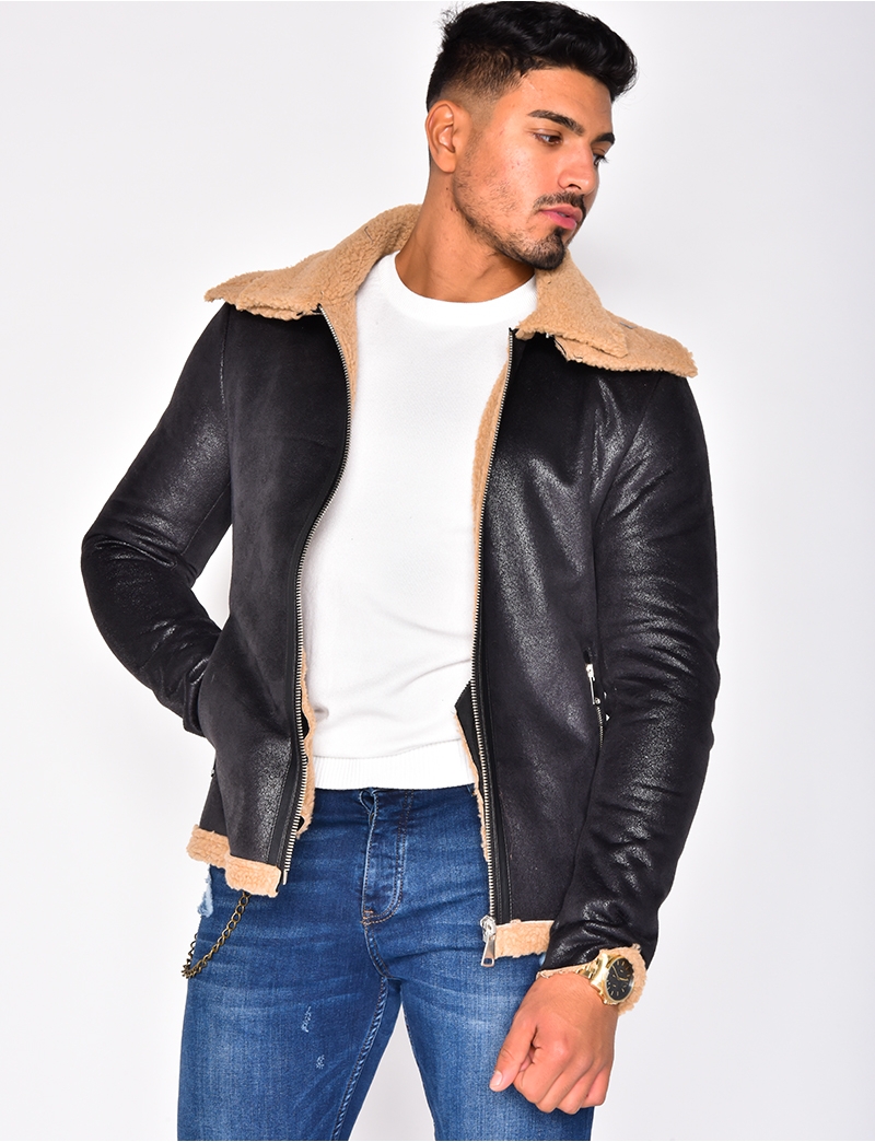Fur-Lined Bomber Jacket - Jeans Industry
