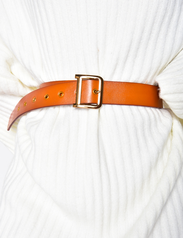 Leather Belt with Buckle