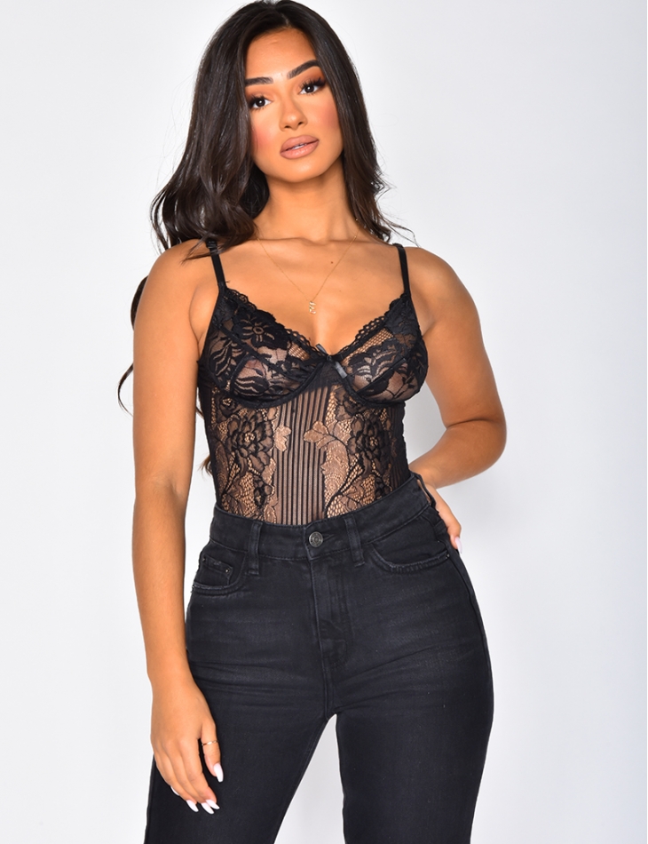 Lace Bodysuit with Thong