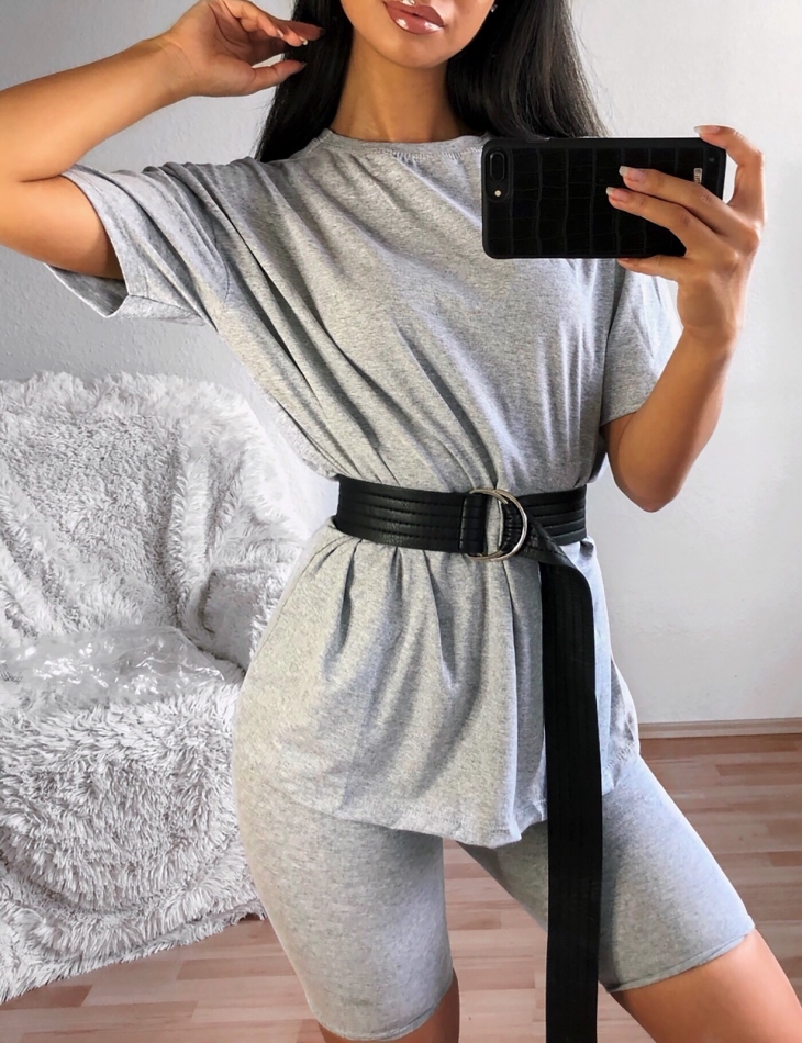 Oversized T-shirt and Cycling Shorts Co-ord