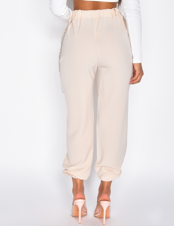 Loose Fit Trousers with Chain