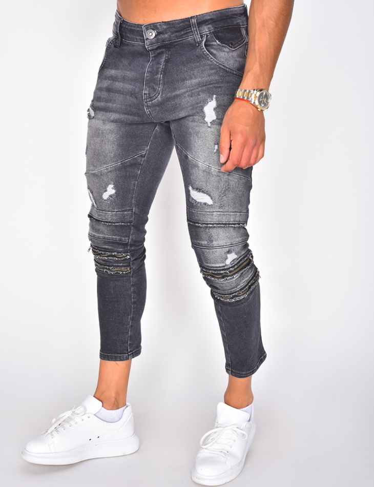 Graue Jeans In Destroyed Optik Jeans Industry