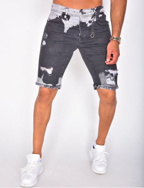 Shorts aus Jeansstoff in Destroyed-Optik