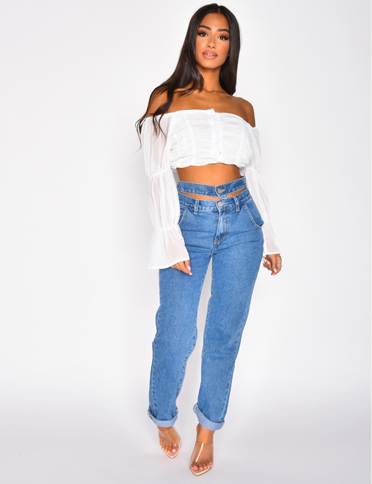 double waisted jeans