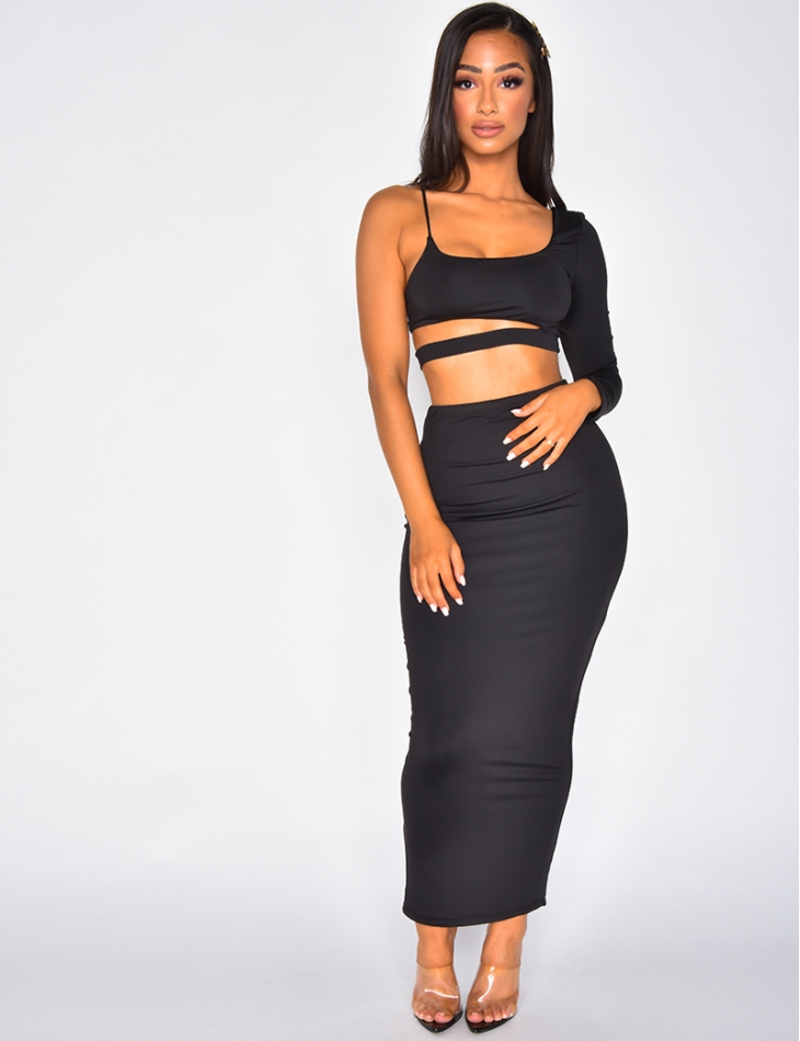 Crop Top and Long Skirt Co-ord