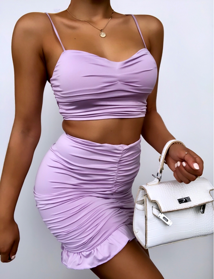 Crop Top and Draped Skirt Co-ord