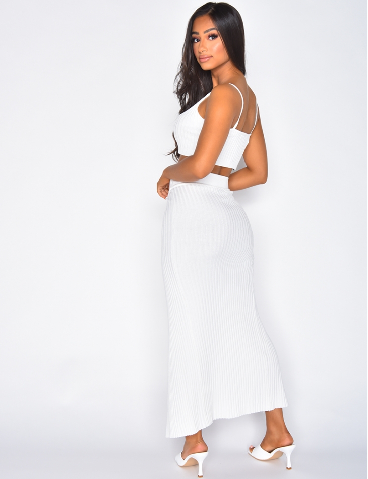 Ribbed Bralette and Long Skirt Co-ord