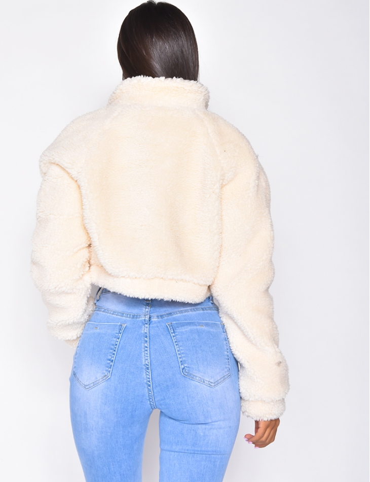 Short Sheepskin-Style Jacket
