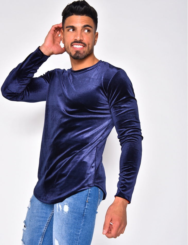 t shirt en velour homme