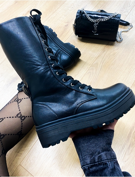 High Lace Up Ankle Boots