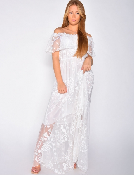 Long Dress with Embroidery