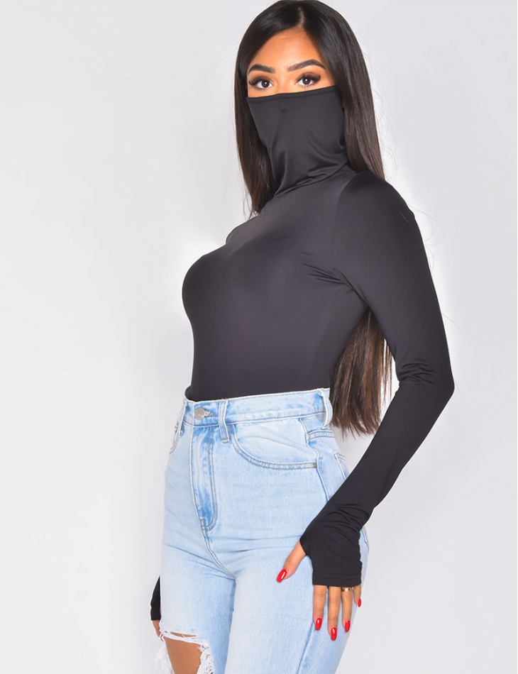 Bodycon Dress with Integrated Mask