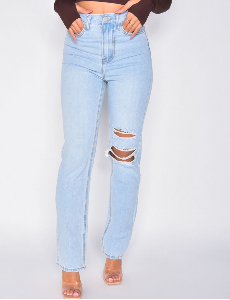 Jeans in Destroyed-Optik, straight