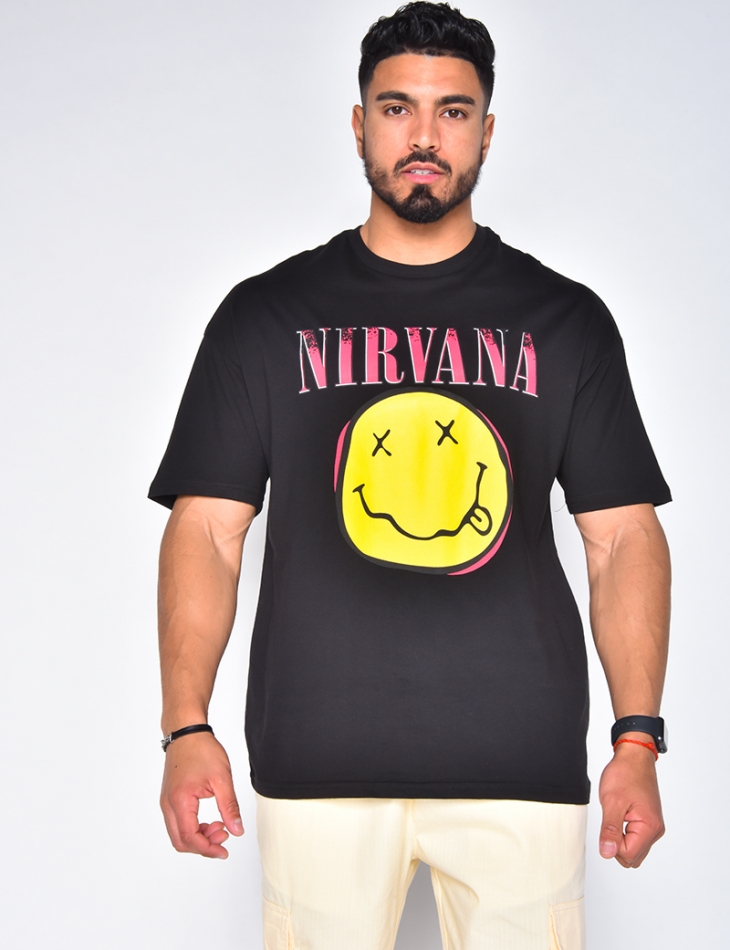 T-shirt homme Nirvana avec un smiley