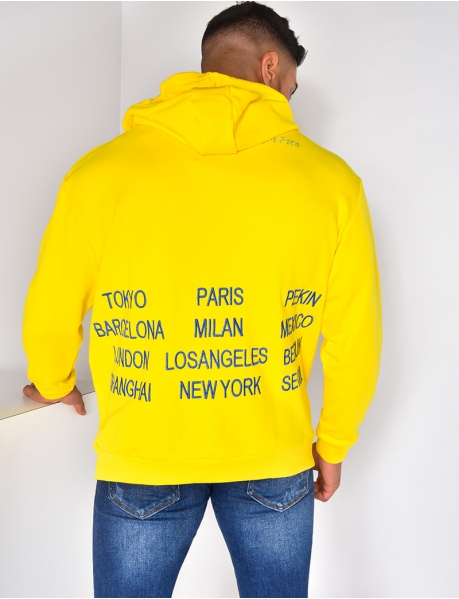 Hoodie with lettering on the back