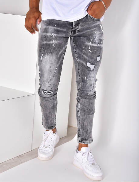 Jeans in Destroyed-Optik mit Flecken, Nummer 2