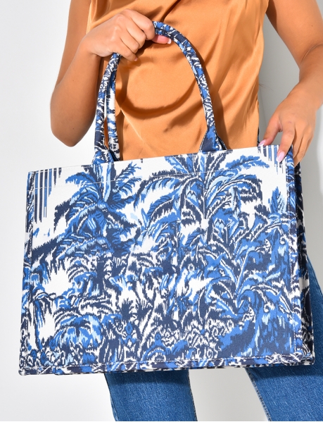 Large landscape pattern handbag