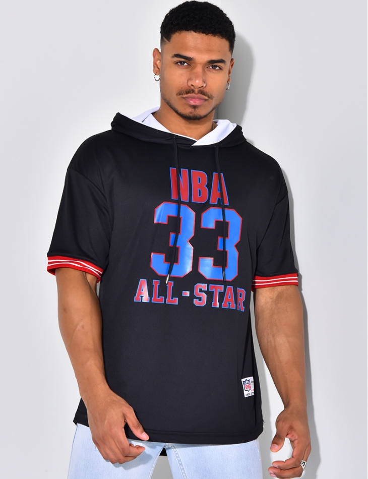 T-shirt fin avec capuche "NBA"