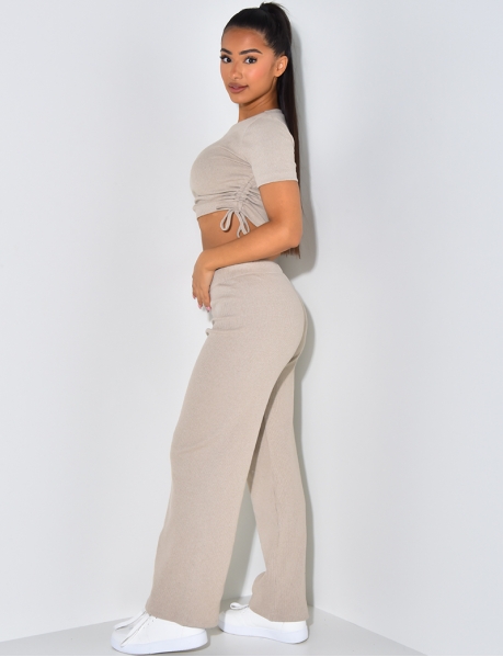 Ribbed Trousers and T-shirt Co-ord