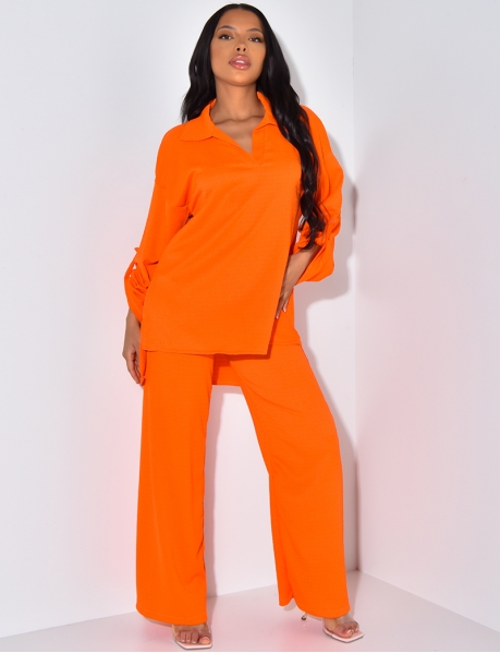 Loose-Fitting Blouse and Trousers Co-ord