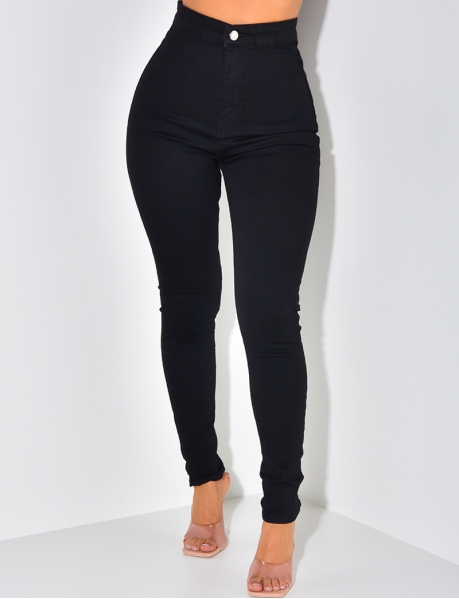 Schwarze Jeggings mit hoher Taille