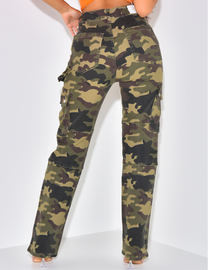 Jeans cargo motif camouflage