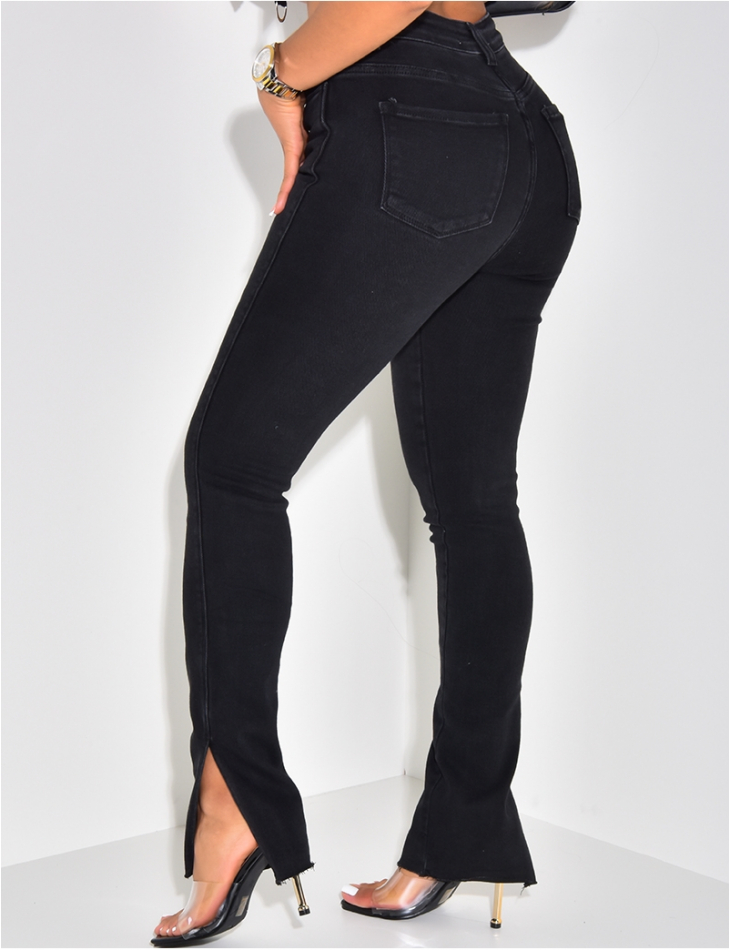 Slim High Waisted Jeans with Slits