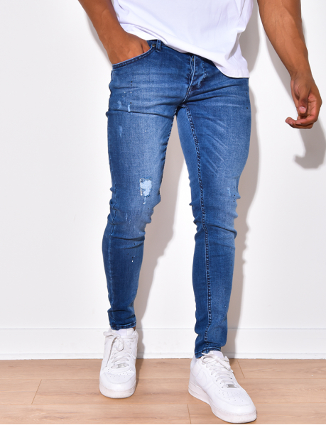 Jeans im Paint Splatter Design