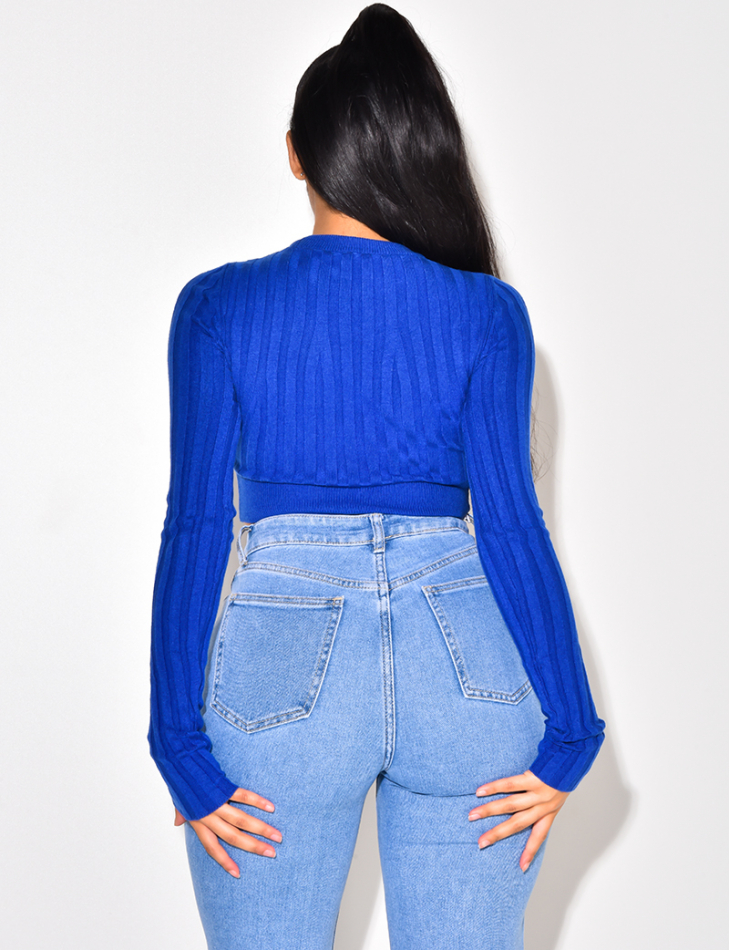 pull crop top col rond