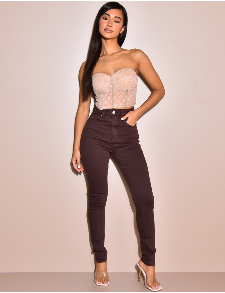 Jeans skinny taille haute ultra stretchy