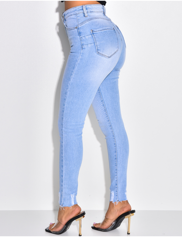 Jeans skinny ultra stretchy push-up bleu clair