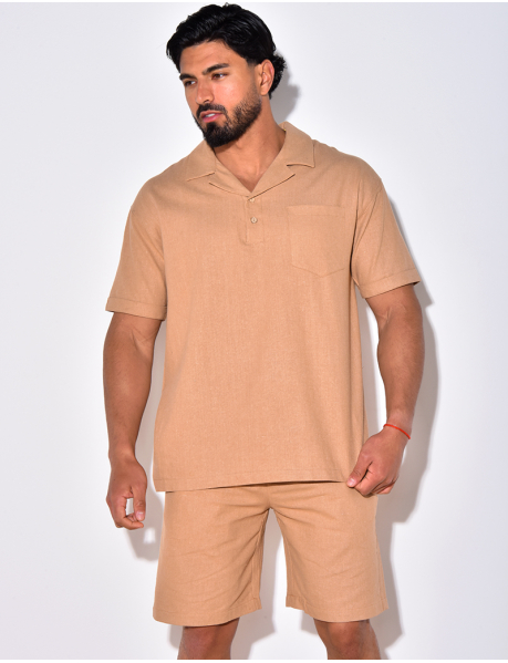 Polo shirt and shorts with buttoned pockets set