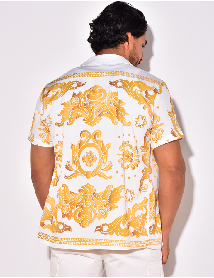 Chemise manches courtes à motifs baroque