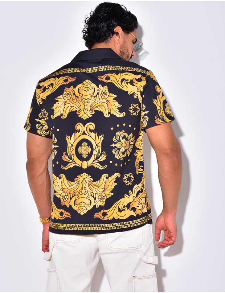 Chemise manches courtes à motifs baroque