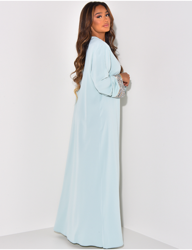 Abaya à strass multicolor