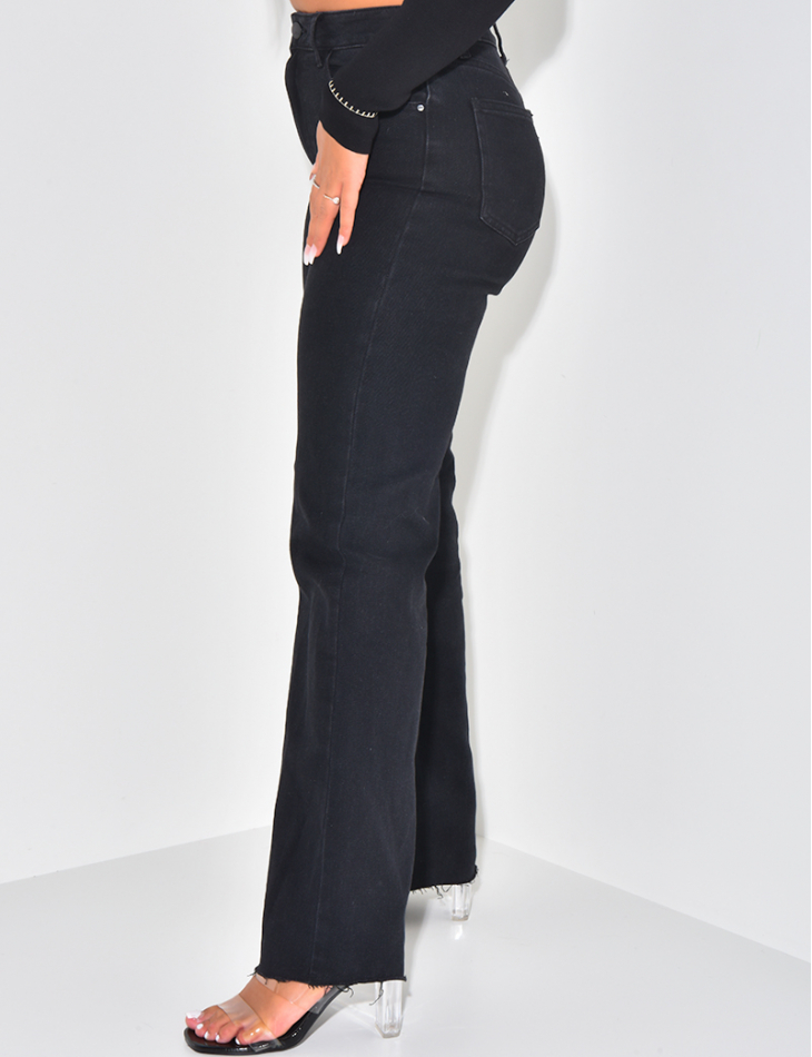 Jeans taille haute coupe droite stretchy