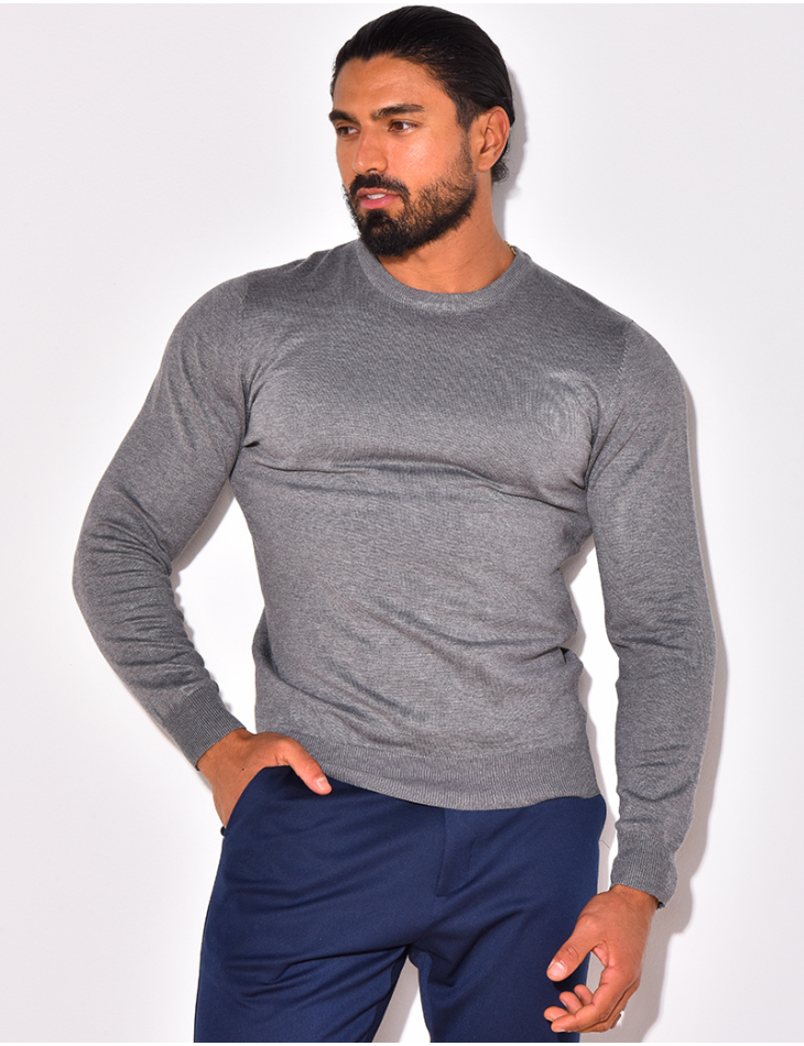 Pull fin col rond
