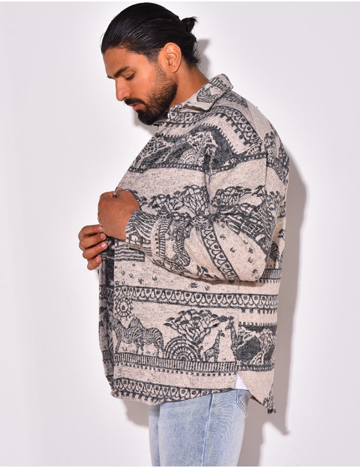Chemise en laine à motifs