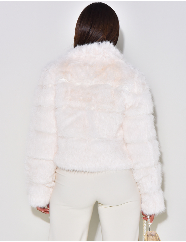   Short jacket in faux fur
