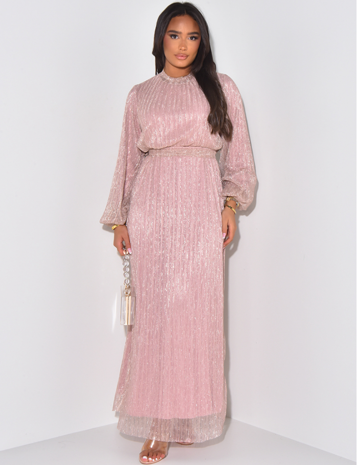 Fitted sequin Abaya dress