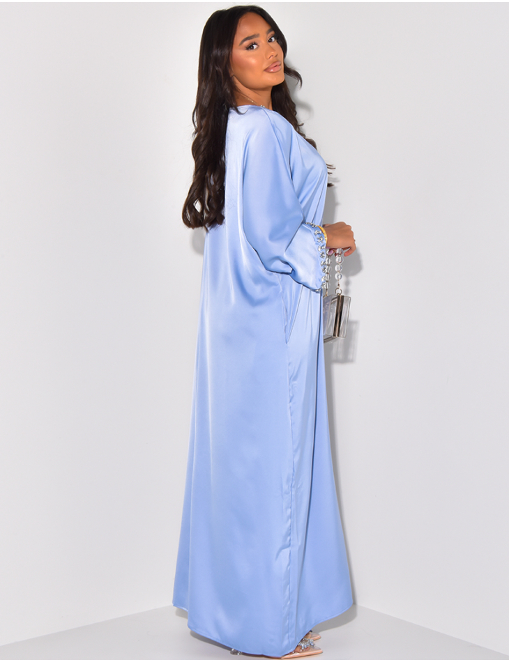 Loose abaya with crystals on the edges