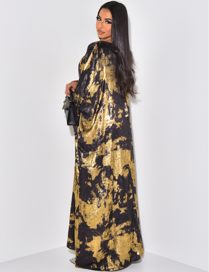 Gold patterned abaya