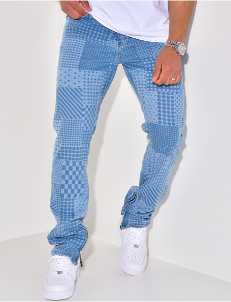Jeans mit geometrischem Muster