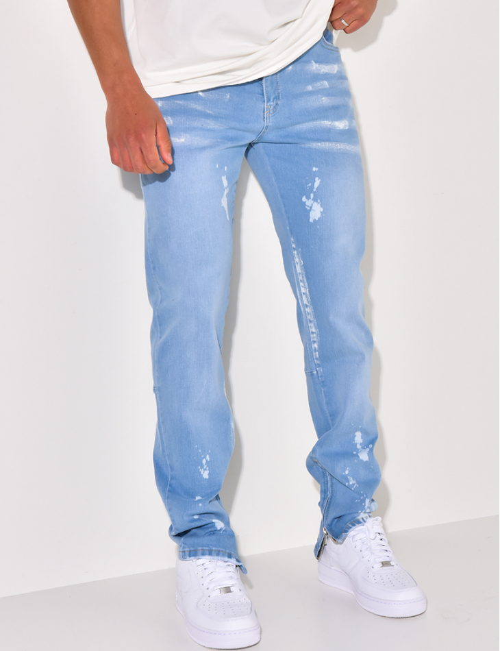 Jeans mit Farbflecken-Effekt