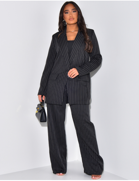 Suit jacket and striped trousers set