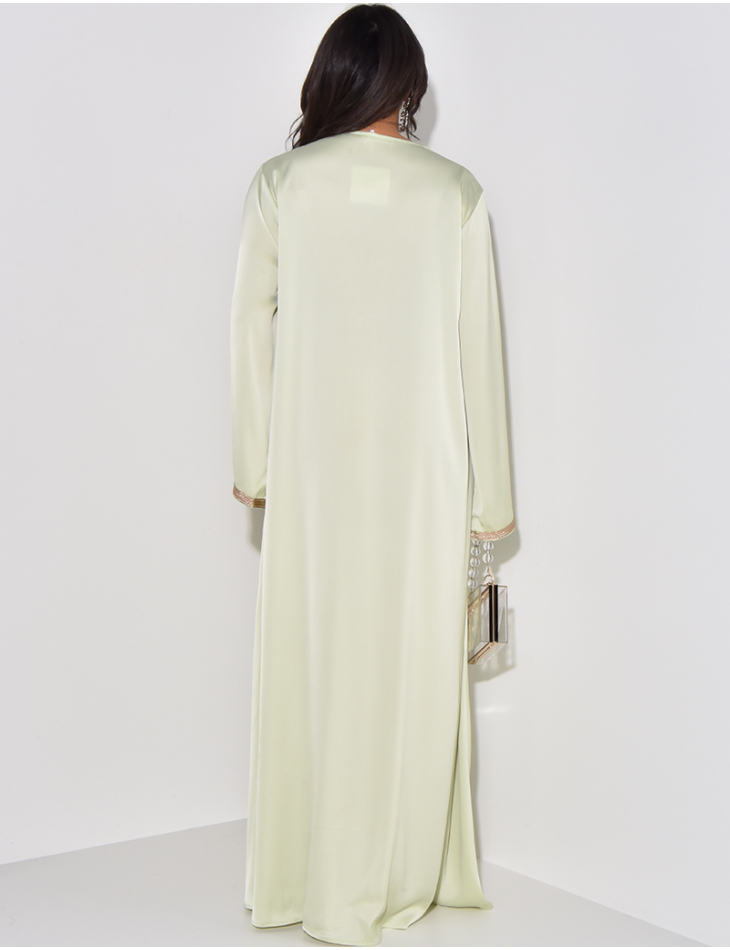  Abaya with gold embroidery