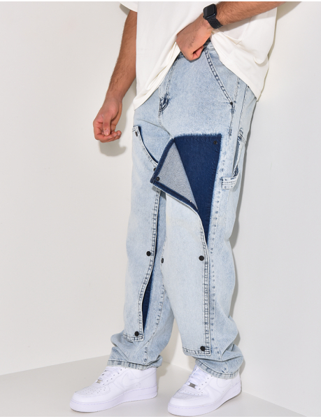 Jeans with snap inserts